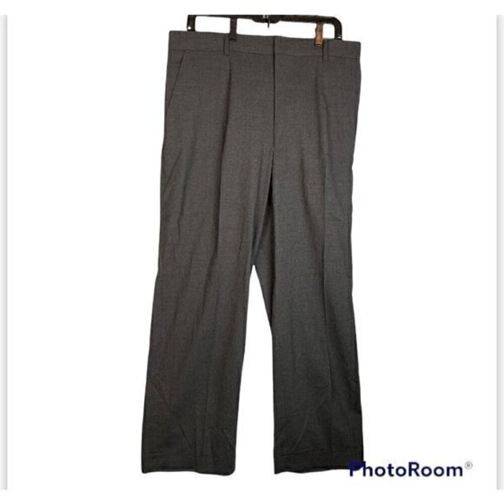 Dolce&gabbana Mens Dress Pants Gray Heathered Pockets Flat Front 35 x 28